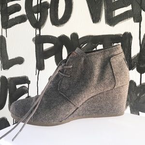 Tom's Desert Wedge Brown Tweed/houndstooth